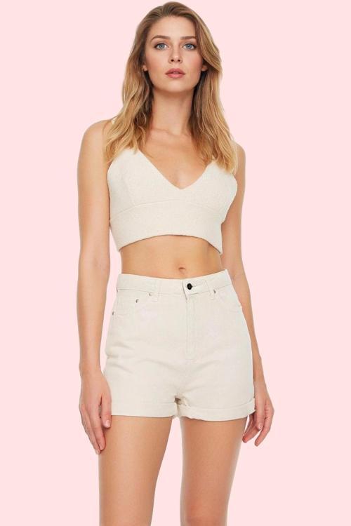Kadın Denim Şort Yüksek Bel Pamuk City Short Rahat Günlük Hafta Sonu Yaz Aylarının Vazgeçilmezi