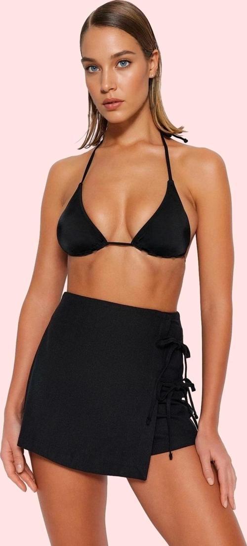 Kadın Bağlamalı Şort Etek Yazlık Plaj Kombini Dokuma Kumaş Kemersiz Yaz Aylarının Vazgeçilmezi