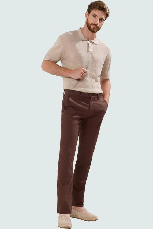 Erkek Slim Fit Uzun Boy Chino Pantolon Esnek Gabardin Kumaş Günlük Kullanım Modern Tasarım