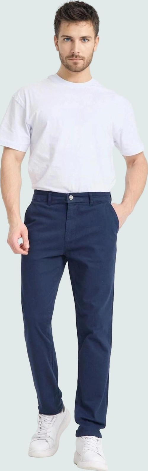 Erkek Günlük Kullanım İçin Straight Kalıp Chino Pantolon Esnek Gabardin Kumaş Modern Tasarım