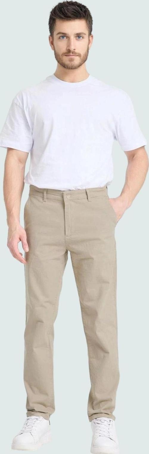 Erkek Günlük Kullanım İçin Straight Kalıp Chino Pantolon Esnek Gabardin Kumaş Modern Tasarım
