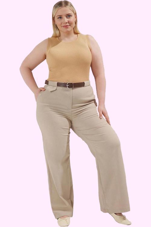 Kadın Relaxed Geniş Paça Pantolon Yüksek Bel Dokuma Kumaş Günlük Stil Yaz Aylarının Vazgeçilmezi