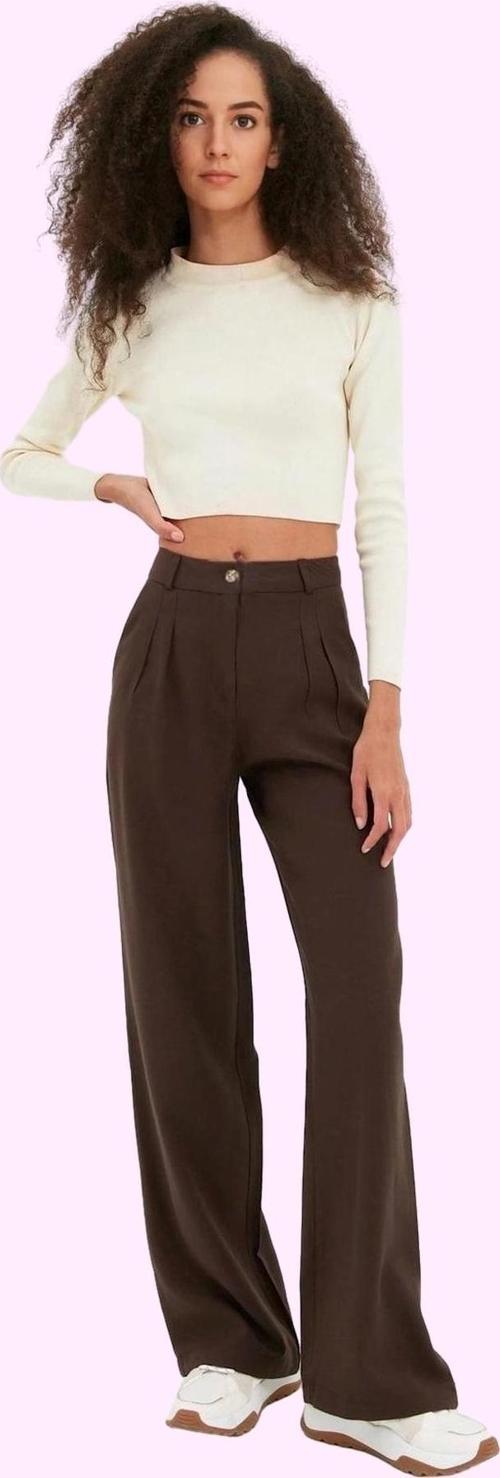 Kadın Terrycotton Dokuma Palazzo Pantolon Düz Desen Normal Bel Wide Leg Yaz Aylarının Vazgeçilmezi
