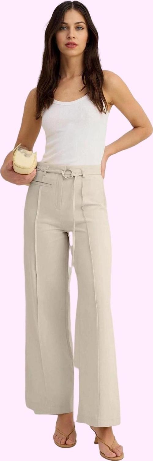 Kadın Pamuklu Geniş Paça Pantolon Yazlık Rahat Kumaşlı Casual Günlük Kullanım Modern Tasarım