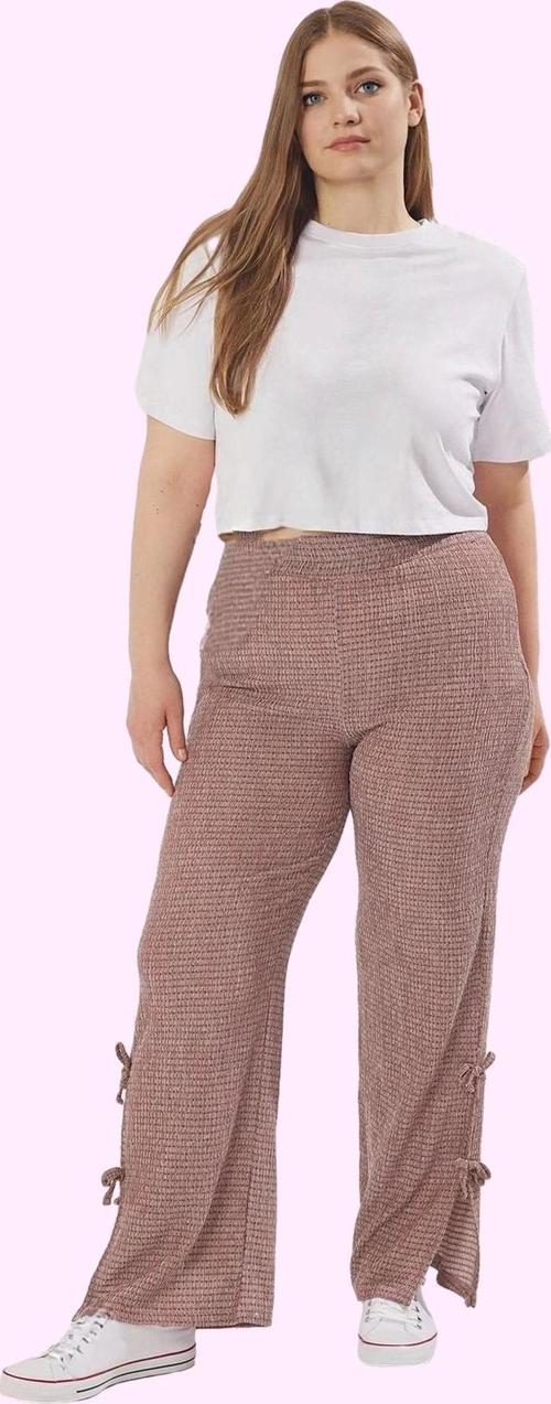 Kadın Dokulu Desenli Geniş Paça Pantolon Yüksek Bel Rahat Günlük Yaz Aylarının Vazgeçilmezi