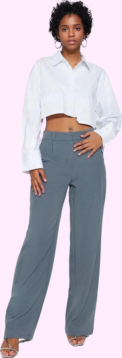 Kadın Yüksek Bel Wide Leg Pantolon Casual Dokuma Kumaş Günlük Hafta Sonu Dayanıklı Malzeme