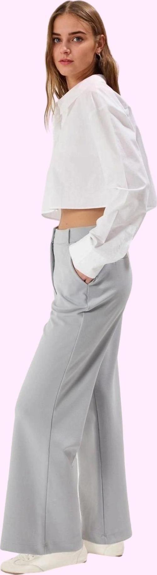 Kadın Regular Pantolon Geniş Paça Yüksek Bel Düz Desen Günlük Stil Yaz Aylarının Vazgeçilmezi