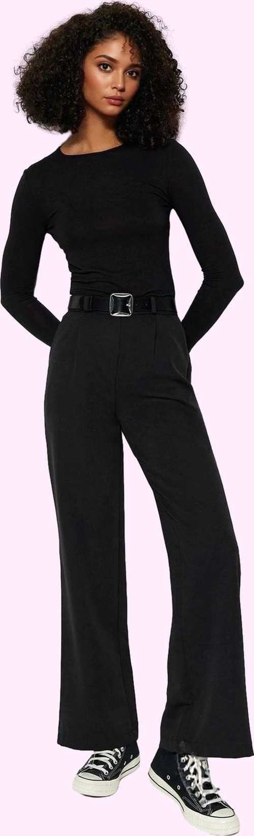 Kadın Yüksek Bel Wide Leg Pantolon Casual Dokuma Kumaş Günlük Hafta Sonu Dayanıklı Malzeme