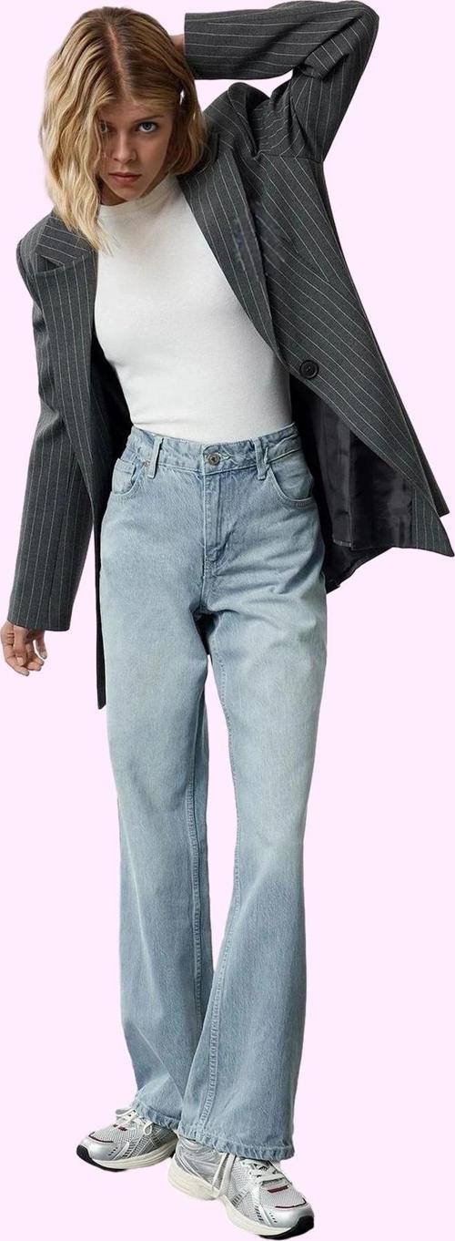 Kadın Denim Pamuk Wide Leg Jean Pantolon Günlük Stil Hafta Sonu Yaz Aylarının Vazgeçilmezi