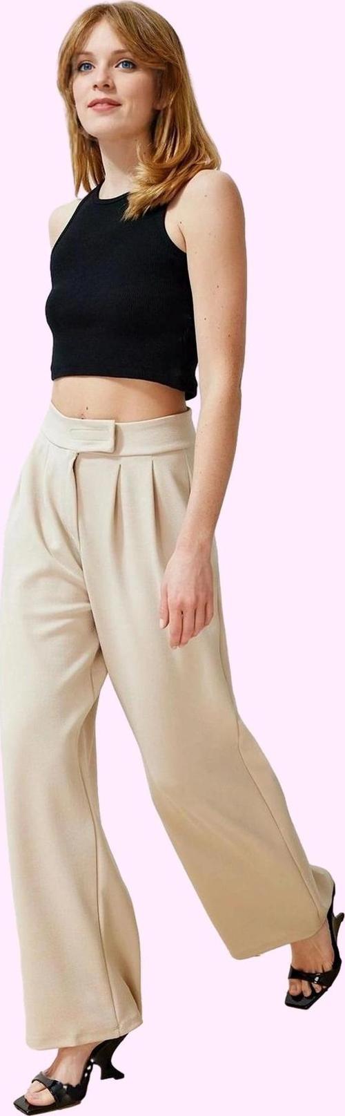 Kadın Renk Casual Yüksek Bel Geniş Paça Pantolon Günlük Kullanım Yaz Aylarının Vazgeçilmezi