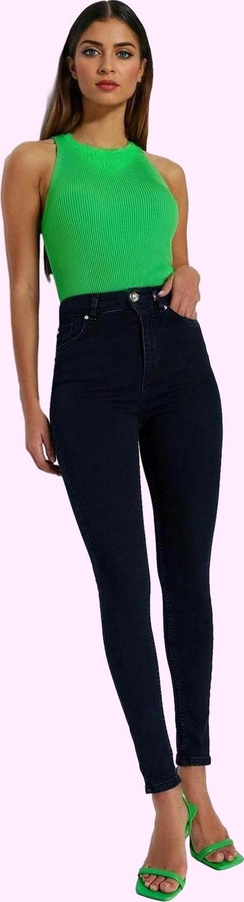 Kadın Skinny Jean Pamuk İncelten Etki Yüksek Bel Regular Boy Günlük Kullanım Modern Tasarım