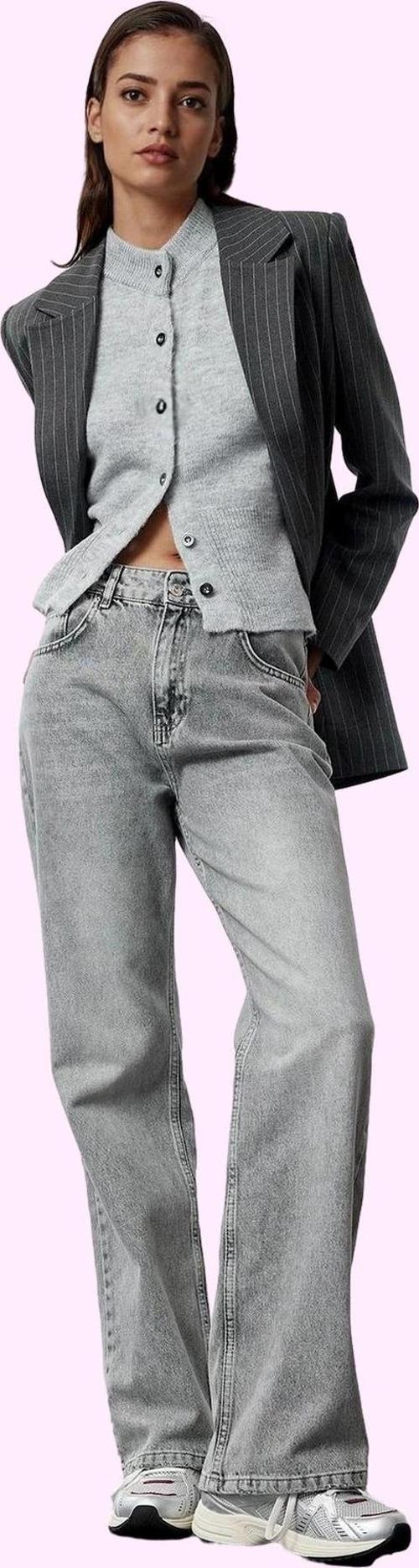 Kadın Pamuk Denim Pantolon Yüksek Bel Wide Leg Günlük ve Şık Kombinler Yaz Aylarının Vazgeçilmezi