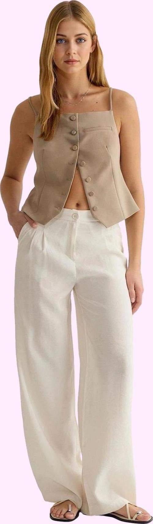 Kadın Yüksek Bel Geniş Paça Melfi Dokuma Pantolon Rahat Kesim Günlük Kombinler İçin Hafta Sonu