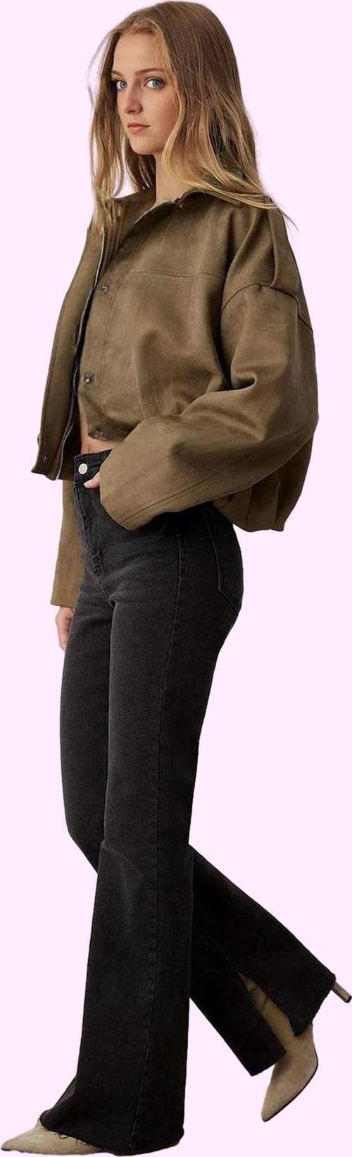 Kadın Denim Flare Pantolon Yüksek Bel Pamuk Rahat Günlük Hafta Sonu Yaz Aylarının Vazgeçilmezi