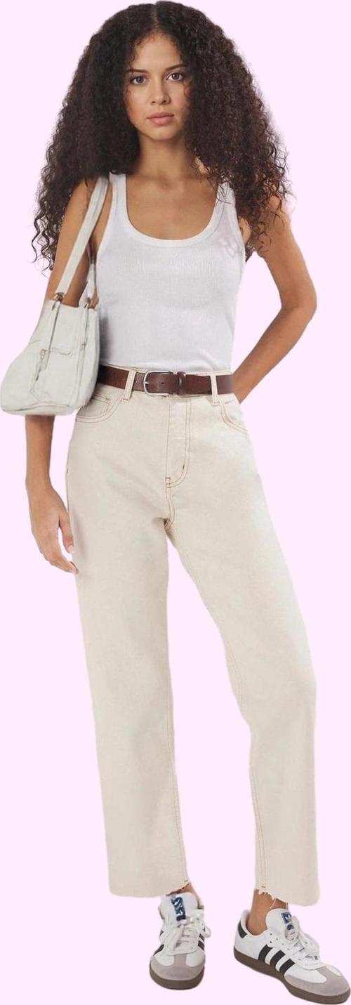 Kadın Pamuk Denim Straight Jean Pantolon Yüksek Bel Günlük Casual Yaz Aylarının Vazgeçilmezi