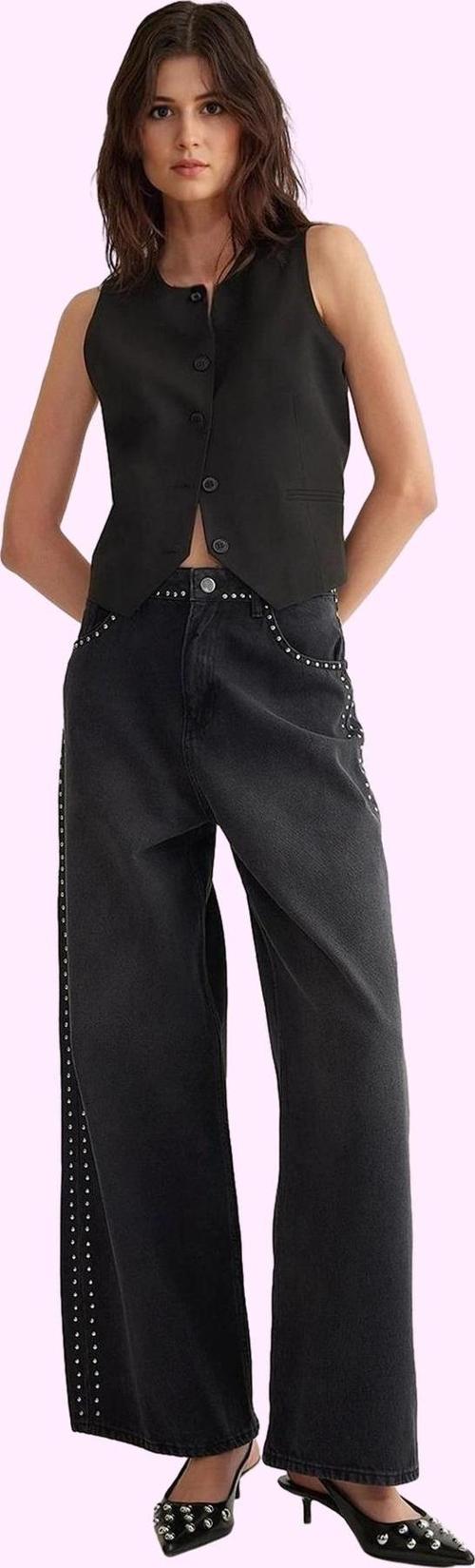 Kadın Pamuk Denim Palazzo Jean Rahat Günlük Stil Modern Tasarım Yaz Aylarının Vazgeçilmezi