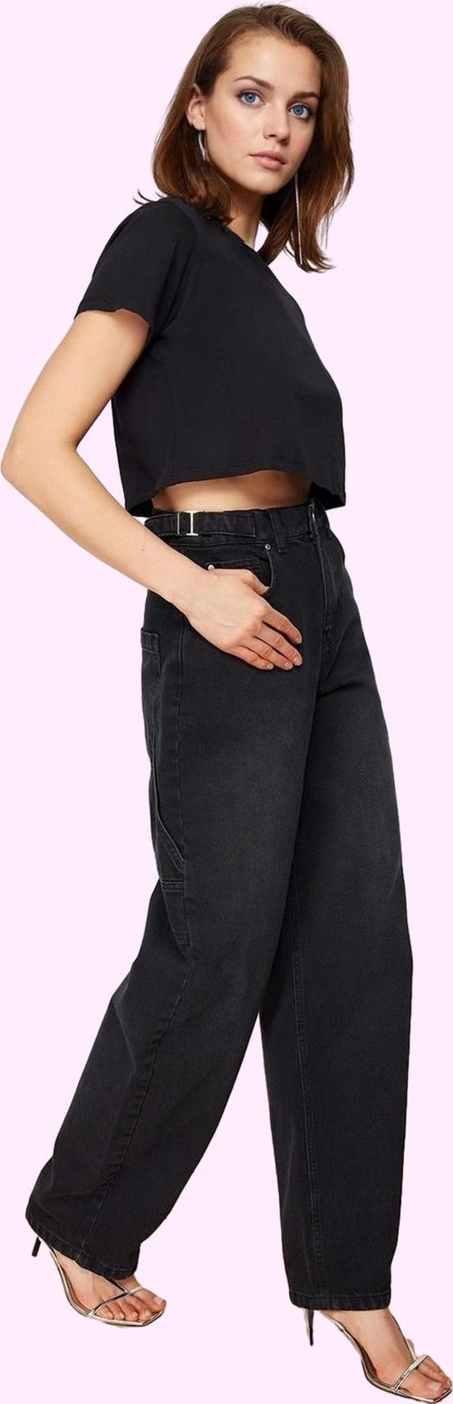 Kadın Pamuk Denim Carpenter Jean Pantolon Yüksek Bel Günlük Stil Yaz Aylarının Vazgeçilmezi