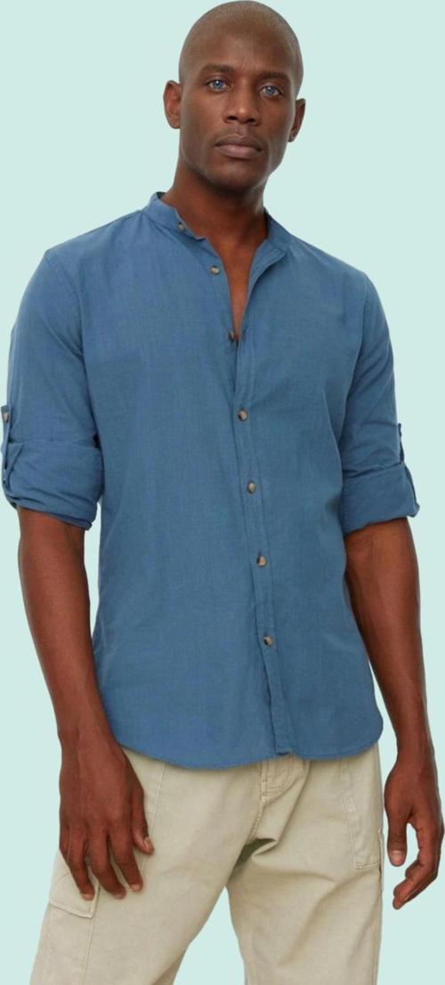 Erkek Pamuklu Slim Fit Hakim Yaka Gömlek Yazın Rahatlığı ve Şıklığı Yaz Aylarının Vazgeçilmezi