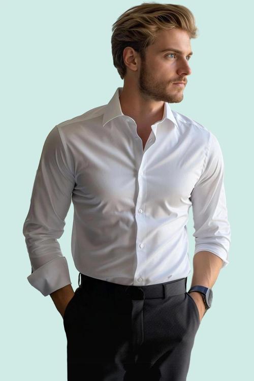 Erkek Gömlek Kolay Ütü Slim Fit Yaka Casual Dokuma Kumaş İş Ve Günlük Yaz Aylarının Vazgeçilmezi