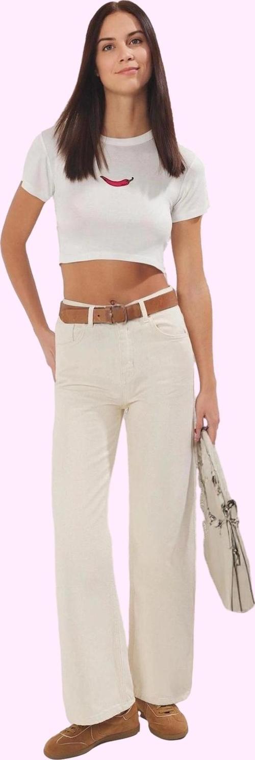 Kadın Denim Yüksek Bel Geniş Paça Pantolon Rahat Kesim Günlük Kullanım Yaz Aylarının Vazgeçilmezi