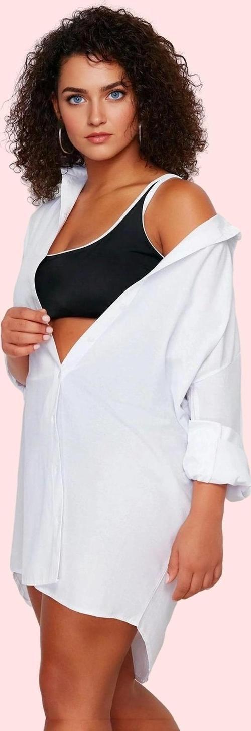 Kadın Plaj Gömleği Relaxed Fit Pamuk Dokuma Uzun Kollu Günlük Kullanım Yaz Aylarının Vazgeçilmezi