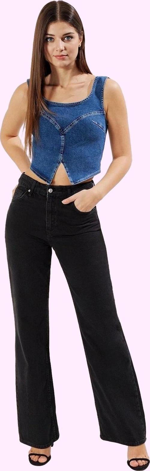Kadın Denim Wide Leg Pantolon Pamuk Casual Stil Günlük Kullanım Yaz Aylarının Vazgeçilmezi