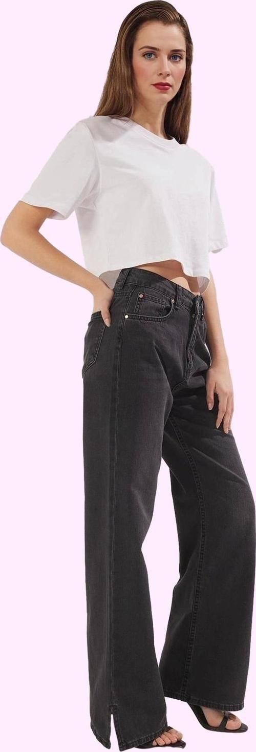 Kadın Denim Yüksek Bel Wide Leg Pantolon Pamuk Günlük Ve İş Hayatı Yaz Aylarının Vazgeçilmezi