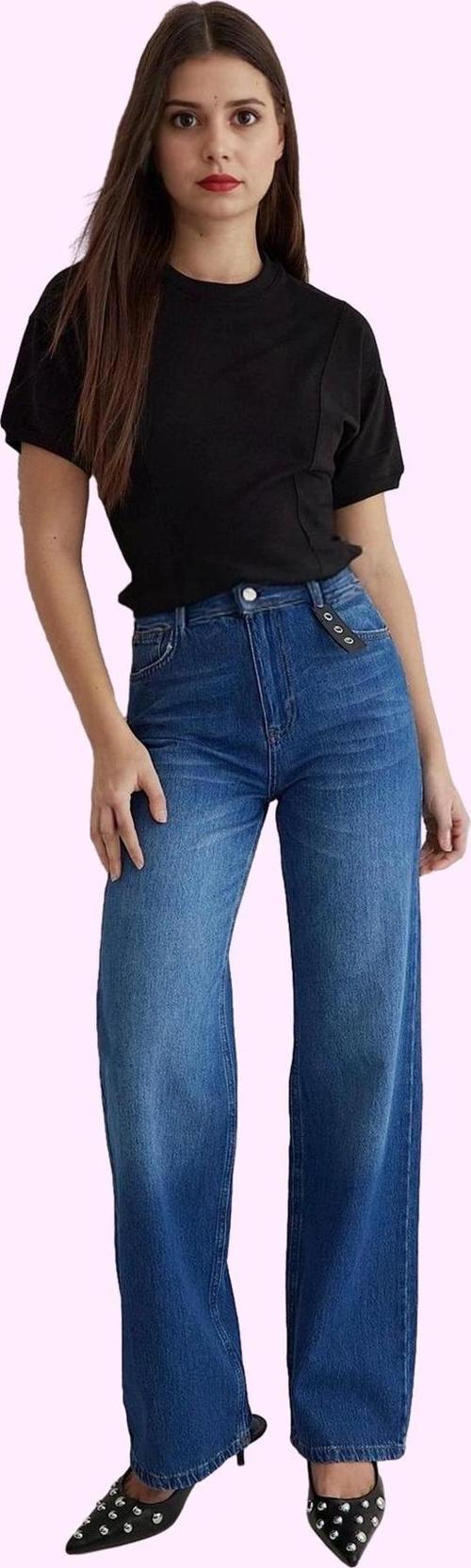 Kadın Denim Uzun Boy Pamuk Wide Leg Pantolon Günlük Stiller Hafta Sonu Yaz Aylarının Vazgeçilmezi