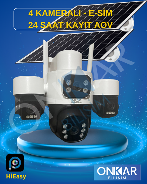 INOX X14 4LENS eSİM SOLAR KAMERA ÇİFT PANEL GÜNEŞ ENERJİLİ