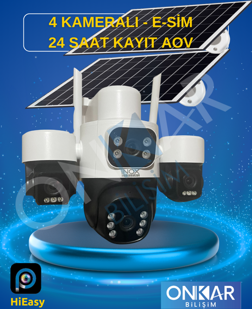 INOX X14 4LENS eSİM SOLAR KAMERA ÇİFT PANEL GÜNEŞ ENERJİLİ