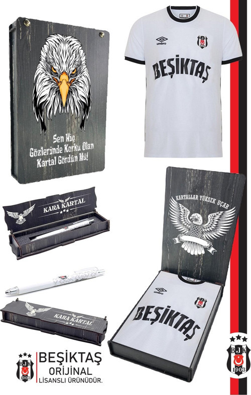 Orijinal Lisanslı Nostalji Beyaz Forma + Uçlu Kalem Set Hediyelik Ahşap Kutulu