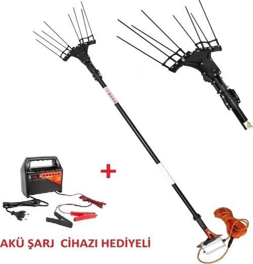 Sensörlü Devir Ayarlı Teleskobik Zeytin Hasat Makinesi + Akü Şarj Cihazı + 5 Adet