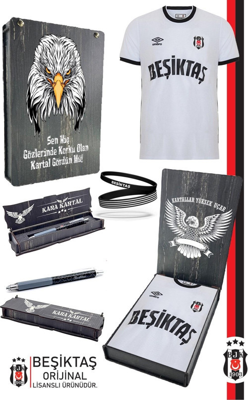 Orijinal Lisanslı Nostalji Beyaz Çocuk Forma + Bileklik + Uçlu Kalem Set Hediyelik Set