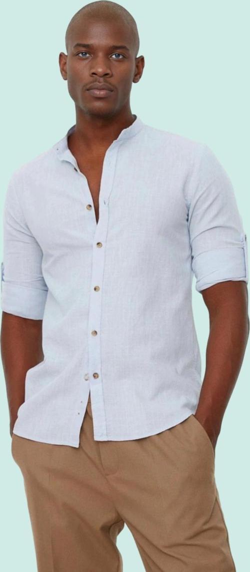 Erkek Pamuklu Slim Fit Hakim Yaka Gömlek Yazın Rahatlığı ve Şıklığı Yaz Aylarının Vazgeçilmezi