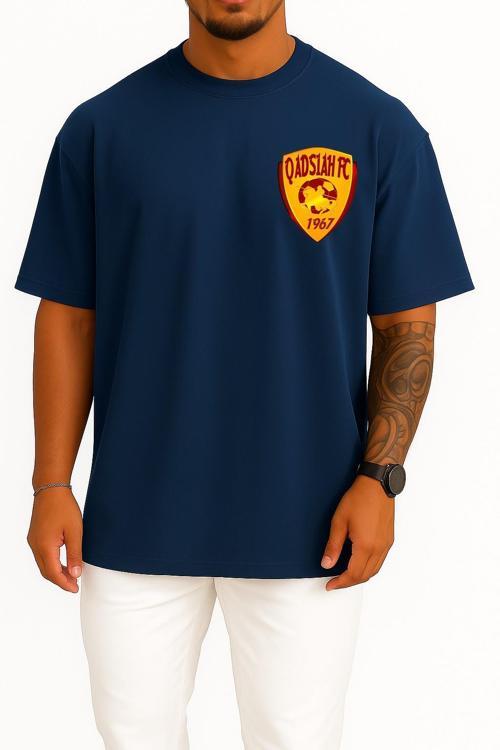 Oversize Al-Qadsiah Fc Logo Cep Tasarımlı Unisex T-Shirt