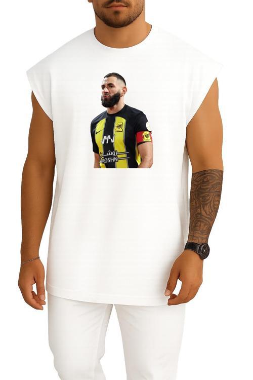 Oversize Karim Benzema Al Ittihad Saudi Göğüs Tasarımlı Unisex Spor Atlet