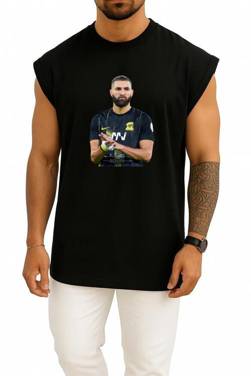 Oversize Karim Benzema Al Ittihad Göğüs Tasarımlı Unisex Spor Atlet