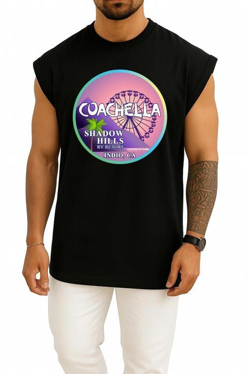 Oversize Coachella Göğüs Tasarımlı Unisex Spor Atlet