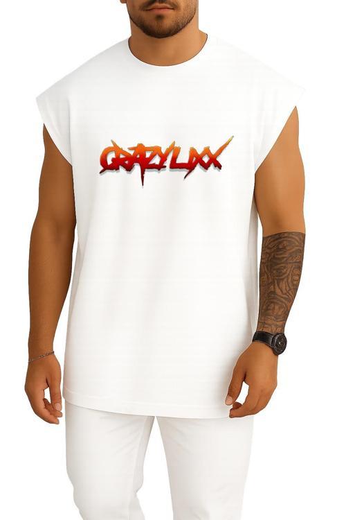 Oversize Logo Crazy Lixx Music Glam Metal Hard Göğüs Tasarımlı Unisex Spor Atlet