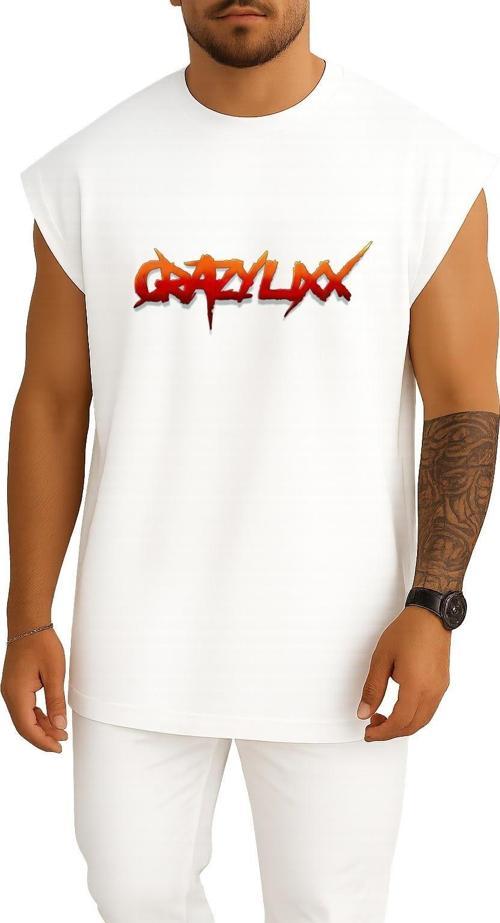 Oversize Logo Crazy Lixx Music Glam Metal Hard Göğüs Tasarımlı Unisex Spor Atlet