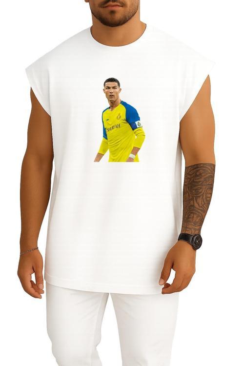 Oversize Cr7 Ronaldo El Nassr Göğüs Tasarımlı Unisex Spor Atlet