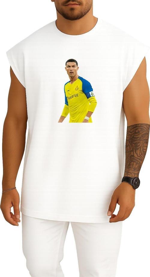 Oversize Cr7 Ronaldo El Nassr Göğüs Tasarımlı Unisex Spor Atlet
