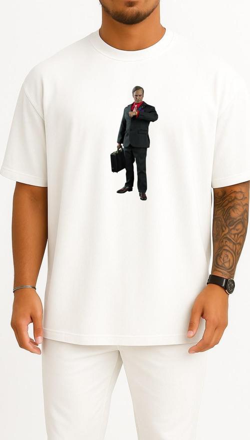 Oversize Saul Goodman Breaking Bad Better Call Saul Göğüs Tasarımlı Unisex T-Shirt