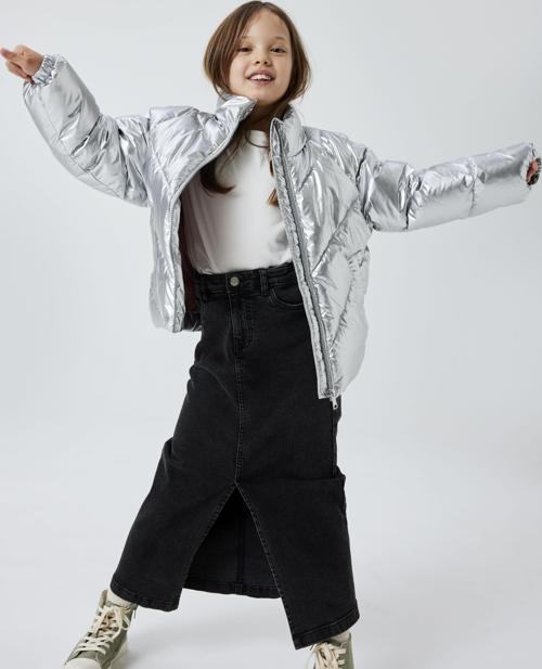 Kids Nkfmısty Puffer Jacket Çocuk Gri Mont 13233969-05