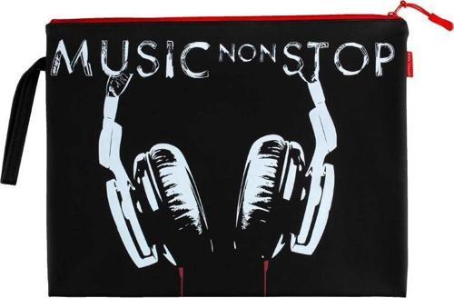 14-007/04 Fermuarlı Dosya, Black, 'Musıc Non Stop', Sılıcone, А4. 34 Х 26 См
