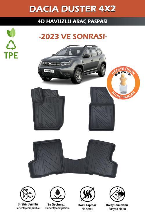 Havuzlu 4d Siyah Paspas Takımı,Dacia-Duster 4X2 2023 Ve Sonrası 4d Havuzlu Paspas Hediye Araç Kokusu