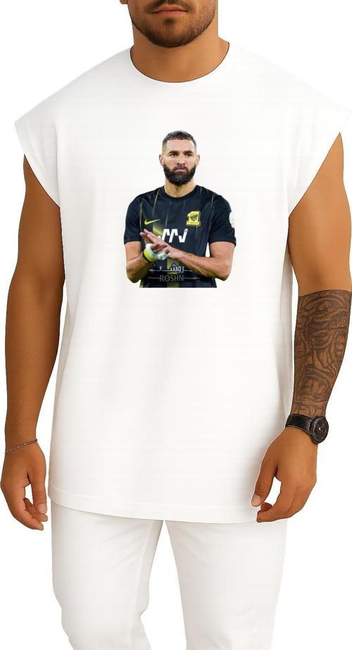 Oversize Karim Benzema Al Ittihad Göğüs Tasarımlı Unisex Spor Atlet