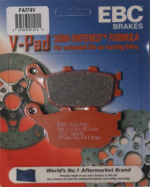 Fa174V 1999-2015 Suzuki SV650S Uyumlu Arka Fren Balatası Yarı Sinterli Balata