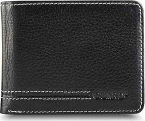 Dikiş Detaylı Siyah Deri Erkek Cüzdanı Hakiki Deri P811