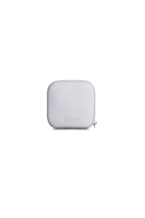Airpods Kulaklık Kılıfı Gri Fermuarlı Hakiki Deri Mini Aksesuar Çantası